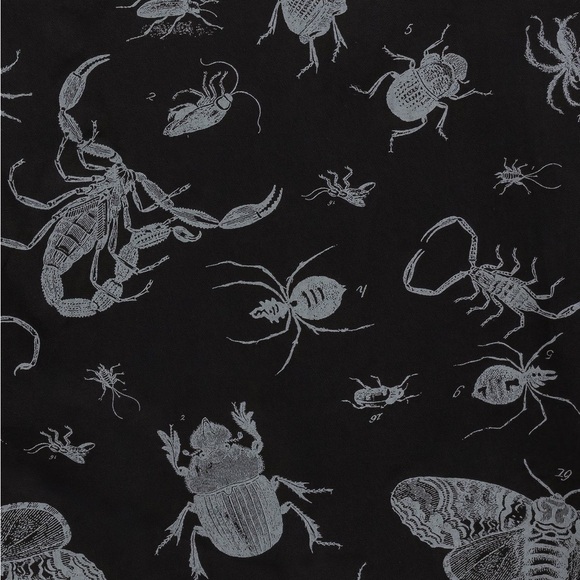 DISTURBIA Parasite Playsuit Black V-Neck Romper Bugs Print Goth w/ Tie (Size 8) - Picture 5 of 13